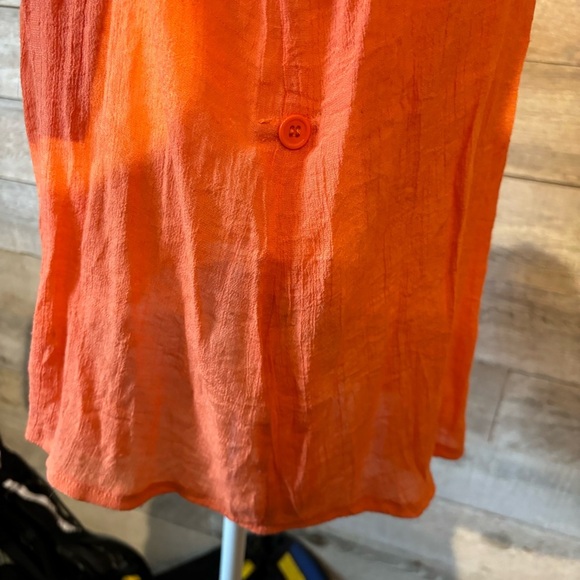 Papillon women’s orange button up roll tab sleeved tunic in size medium - Picture 7 of 12